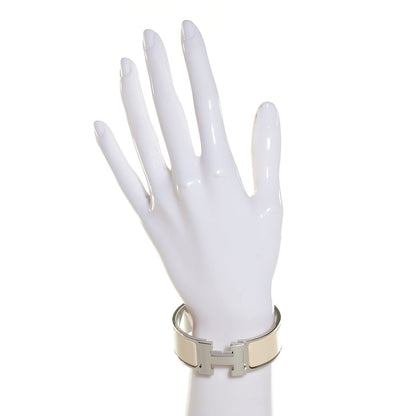 Hermes Enamel Clic Clac H Wide Bracelet PM Blanc Percale 2 of 6
