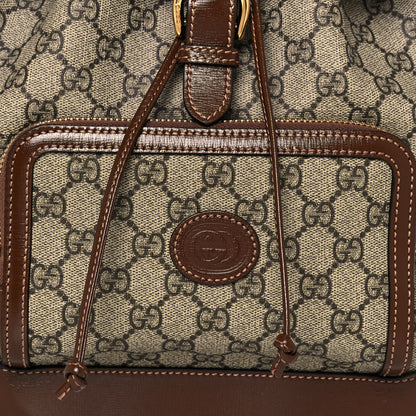 Gucci GG Supreme Monogram Azalea Calfskin Retro Interlocking G Buckle Backpack Beige Ebony Brown Sugar 8 of 12