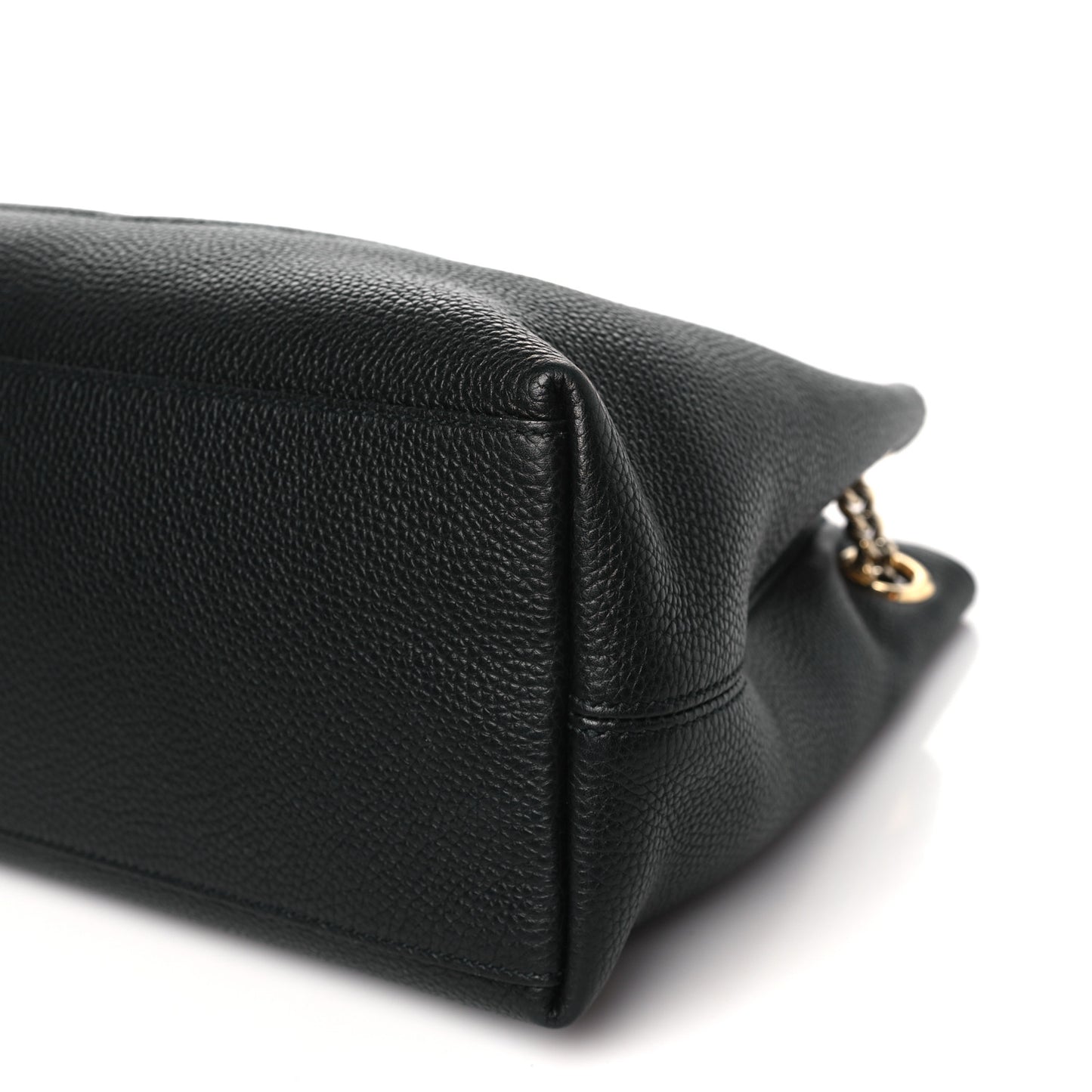 Pebbled Calfskin Medium Soho Chain Shoulder Bag Black