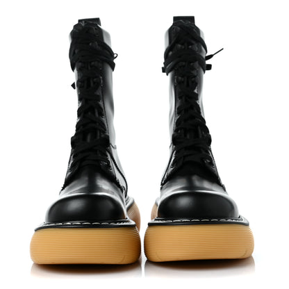 Bottega Veneta Calfskin The Swell Lace Up Boots 35.5 Black Natural Rubber 2 of 6