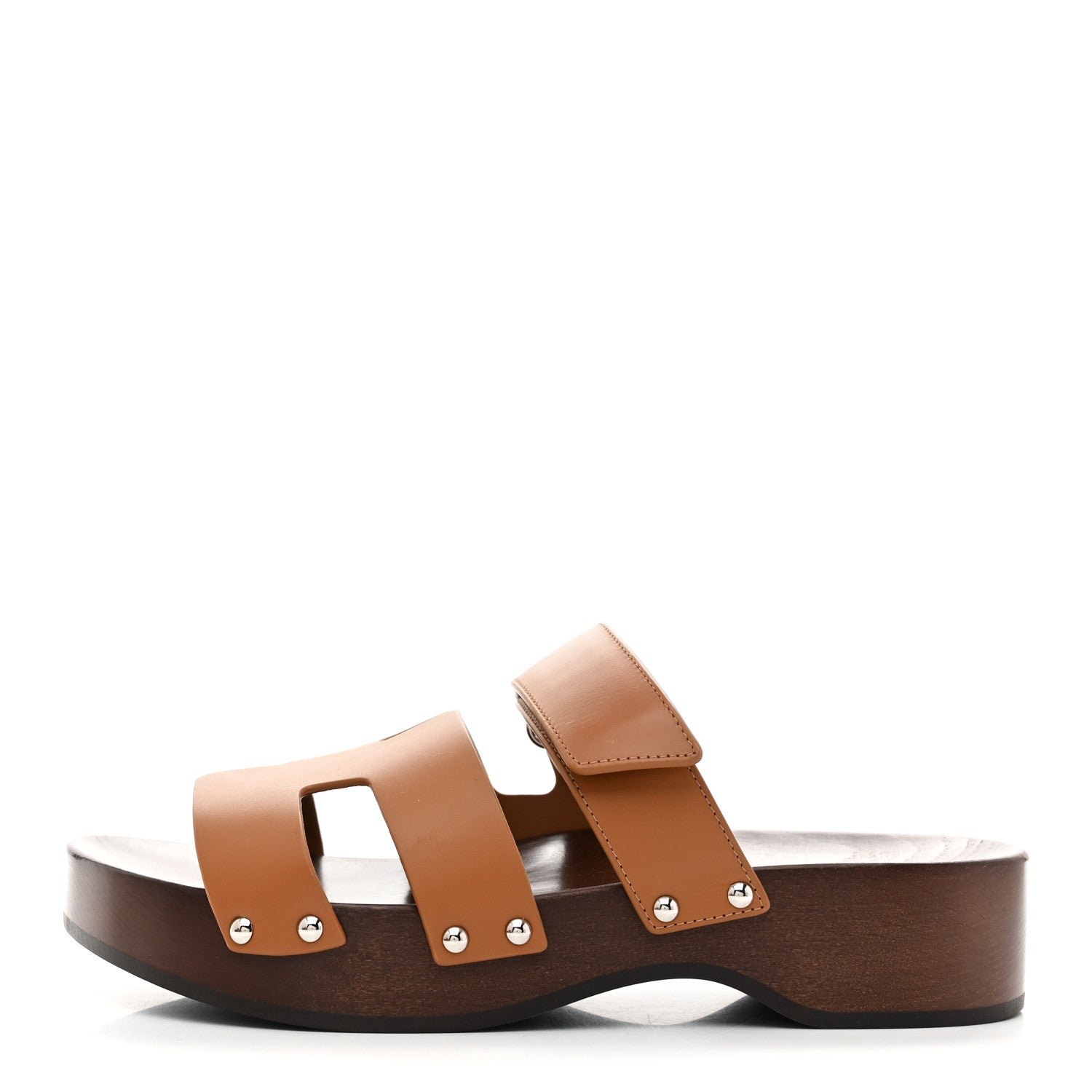 Hermes Calfskin Womens Kos Clog 38 Naturel 1 of 10