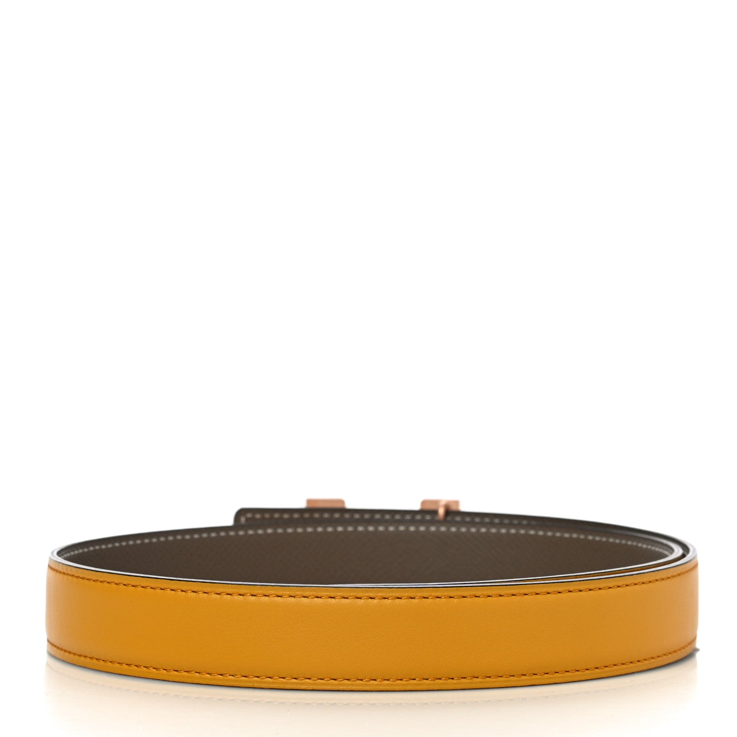Hermes Epsom Swift 24mm H Belt 70 Etoupe Jaune Ambre 2 of 4