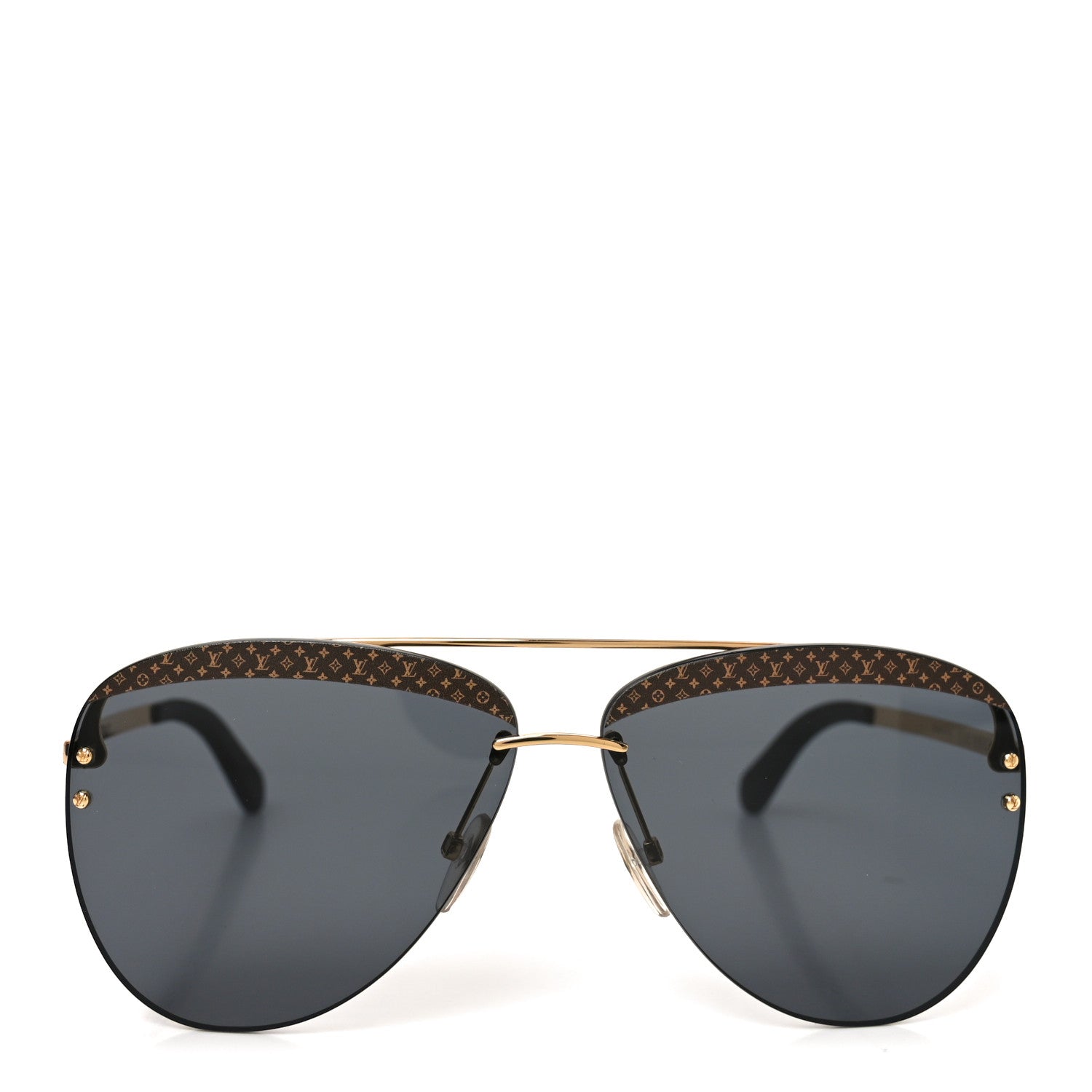 Louis Vuitton Metal Monogram La Favorite Pilot Aviator Sunglasses Z1433W Black 2 of 7