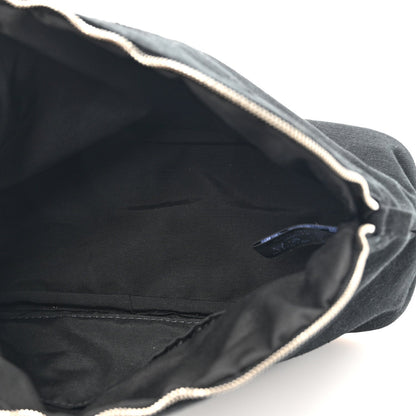 Hermes Cotton Canvas Bolide Travel Cosmetic Pouch MM Black 5 of 6