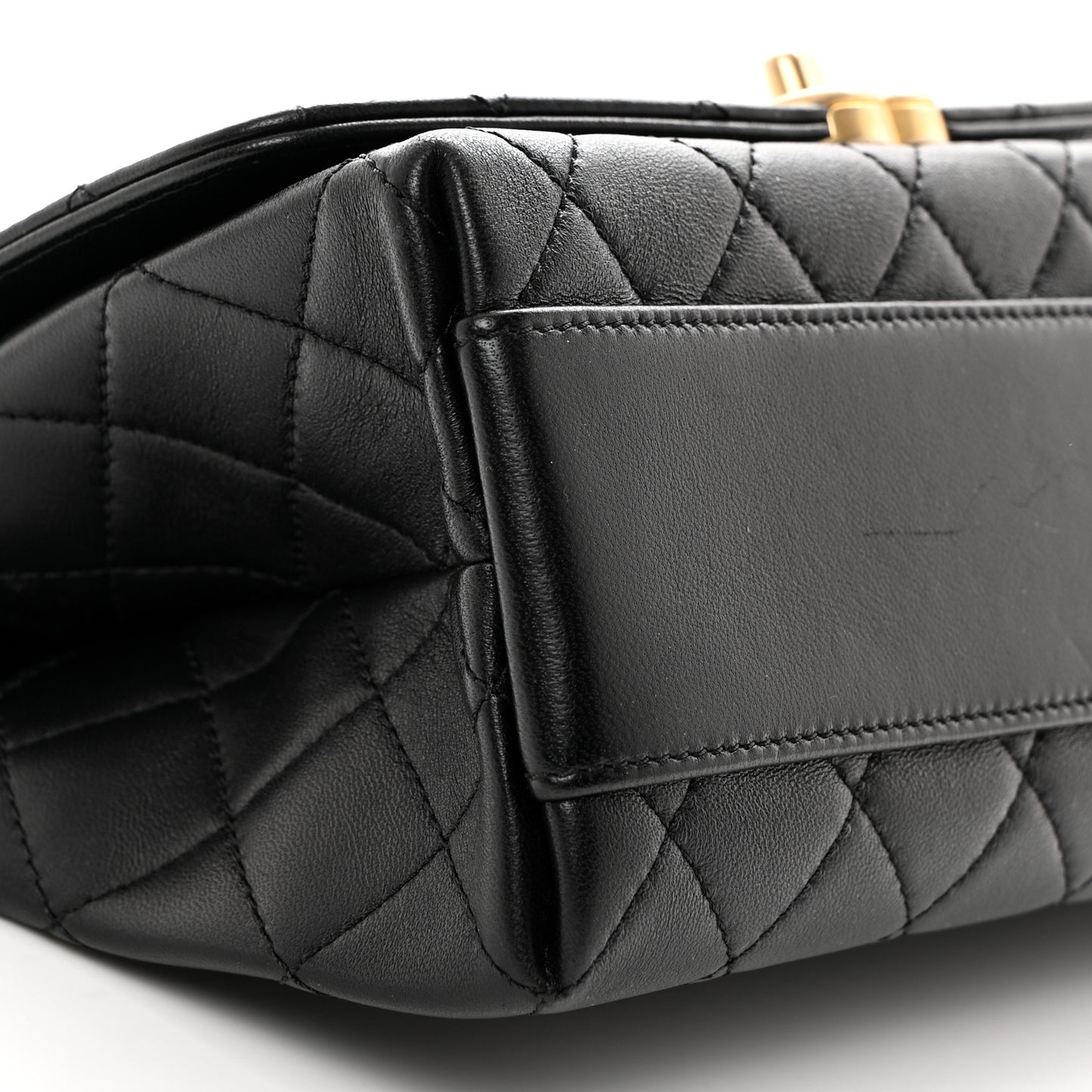 Lambskin Quilted La Parisienne Top Handle Flap Black