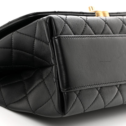 Chanel Lambskin Quilted La Parisienne Top Handle Flap Black 9 of 10