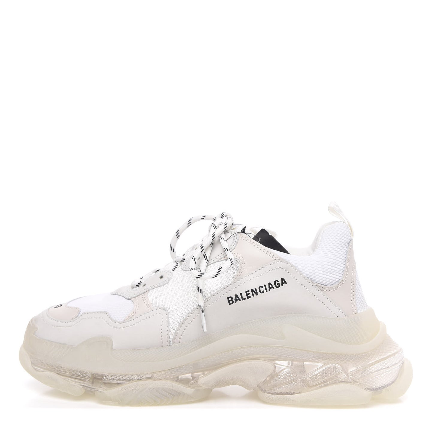 Fabric Mesh Clear Sole Mens Triple S Sneakers 43 White