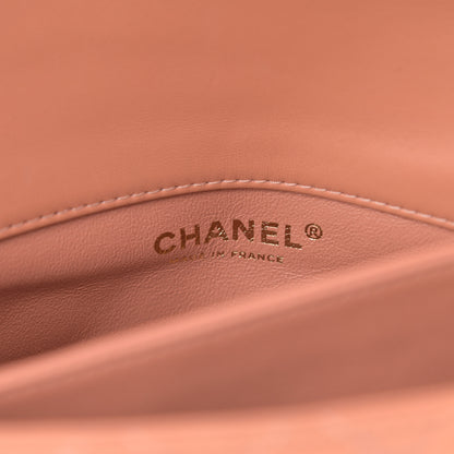 Chanel Lambskin Quilted Wood Mini Coco Handle Flap Beige 6 of 9