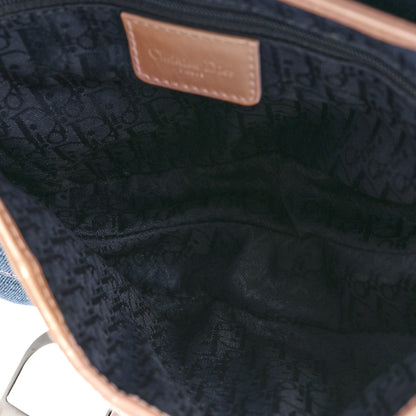 Christian Dior Patent Denim Jeans Saddle Bag Blue Pink 5 of 10