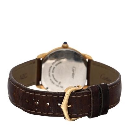 Cartier Stainless Steel 18K Yellow Gold Alligator 29mm Ronde Solo Quartz Watch Brown 3 of 5
