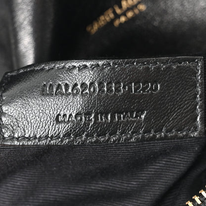 Saint Laurent Lambskin Quilted Toy Loulou Puffer Monogram Chain Satchel Black 8 of 12