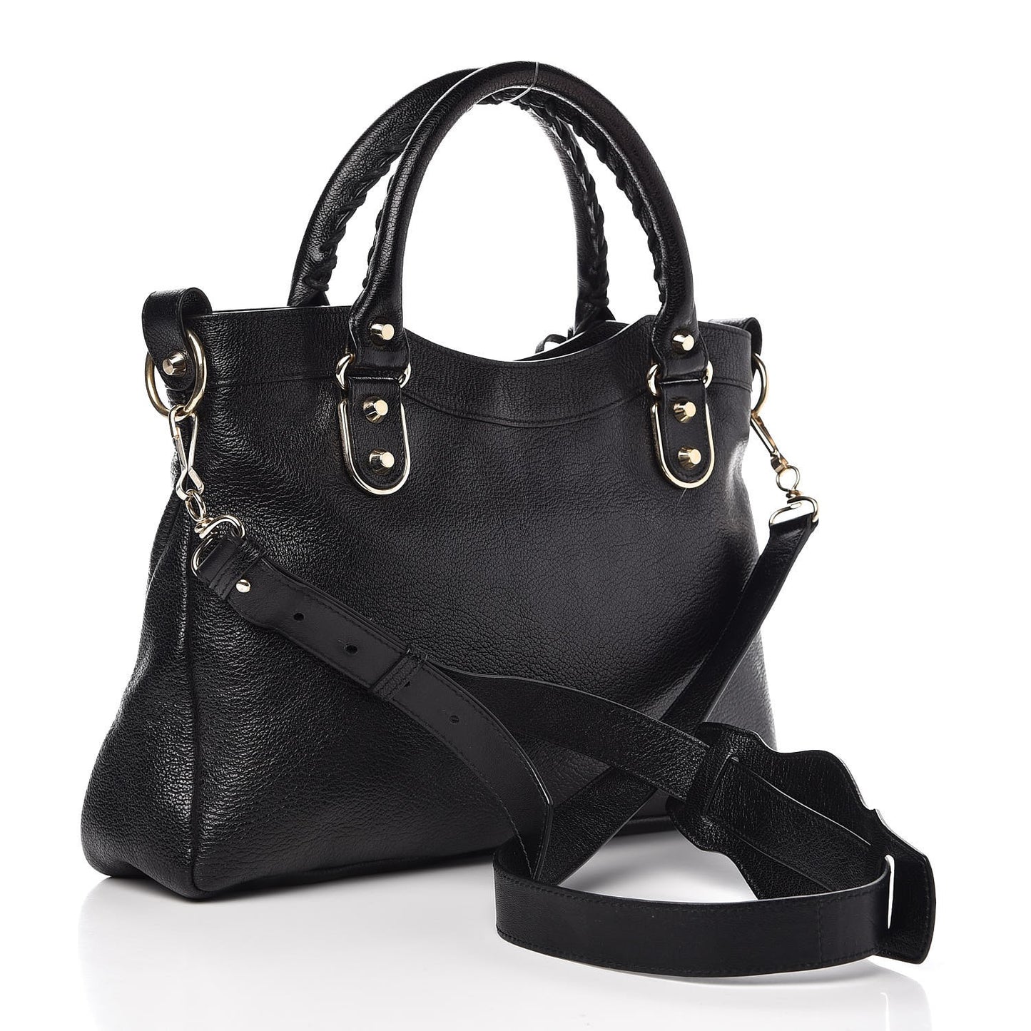 Chevre Silver Metallic Edge Hardware Town Black