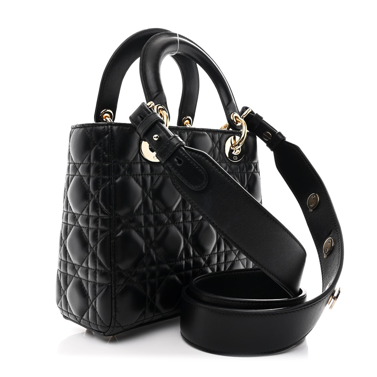 Christian Dior Lambskin Cannage Small Lucky Badges My Lady Dior Black 3 of 11