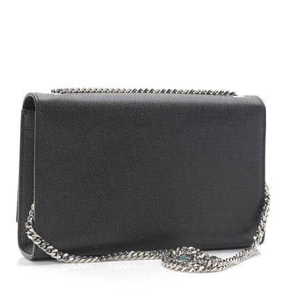 Saint Laurent Grain De Poudre Medium Classic Monogram Kate Satchel Black 3 of 8