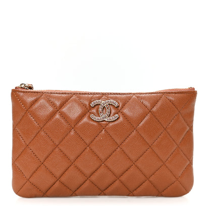 Chanel Caviar Crystal Quilted Coco Candy Cosmetic Case Brown 1 of 7