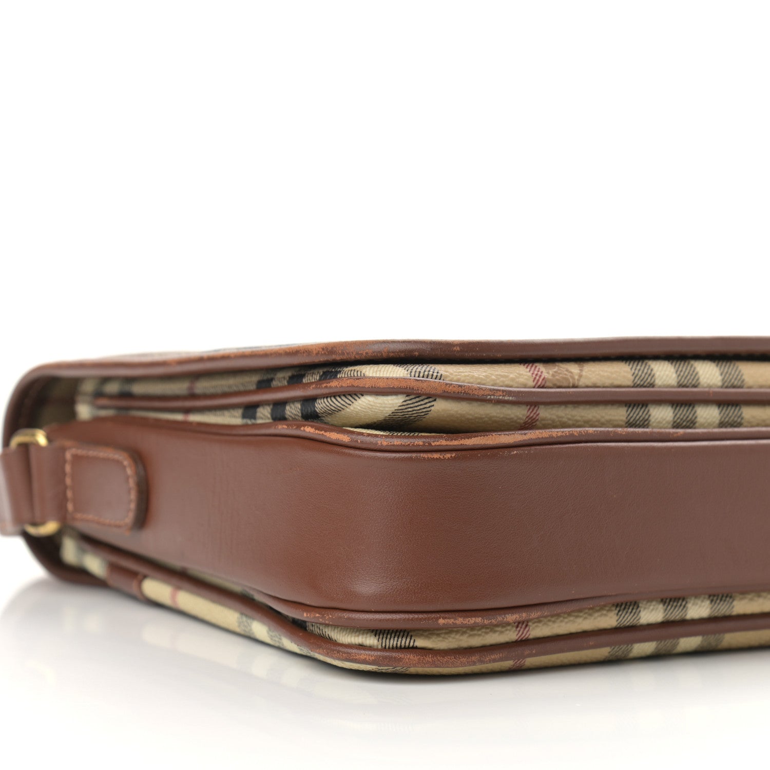 Burberry Haymarket Check Crossbody Messenger Bag Tan 8 of 13