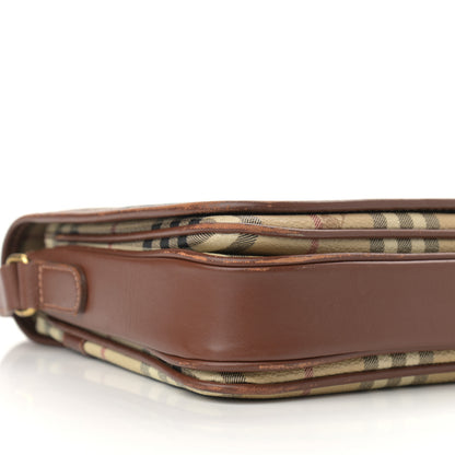 Burberry Haymarket Check Crossbody Messenger Bag Tan 8 of 13