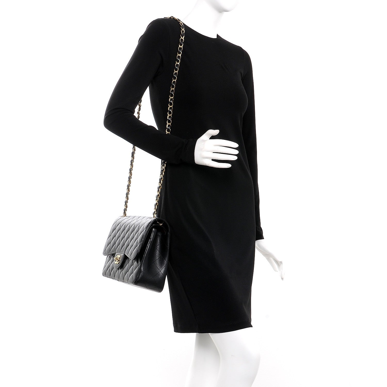 Chanel Caviar Quilted Jumbo Double Flap Black 2 of 9