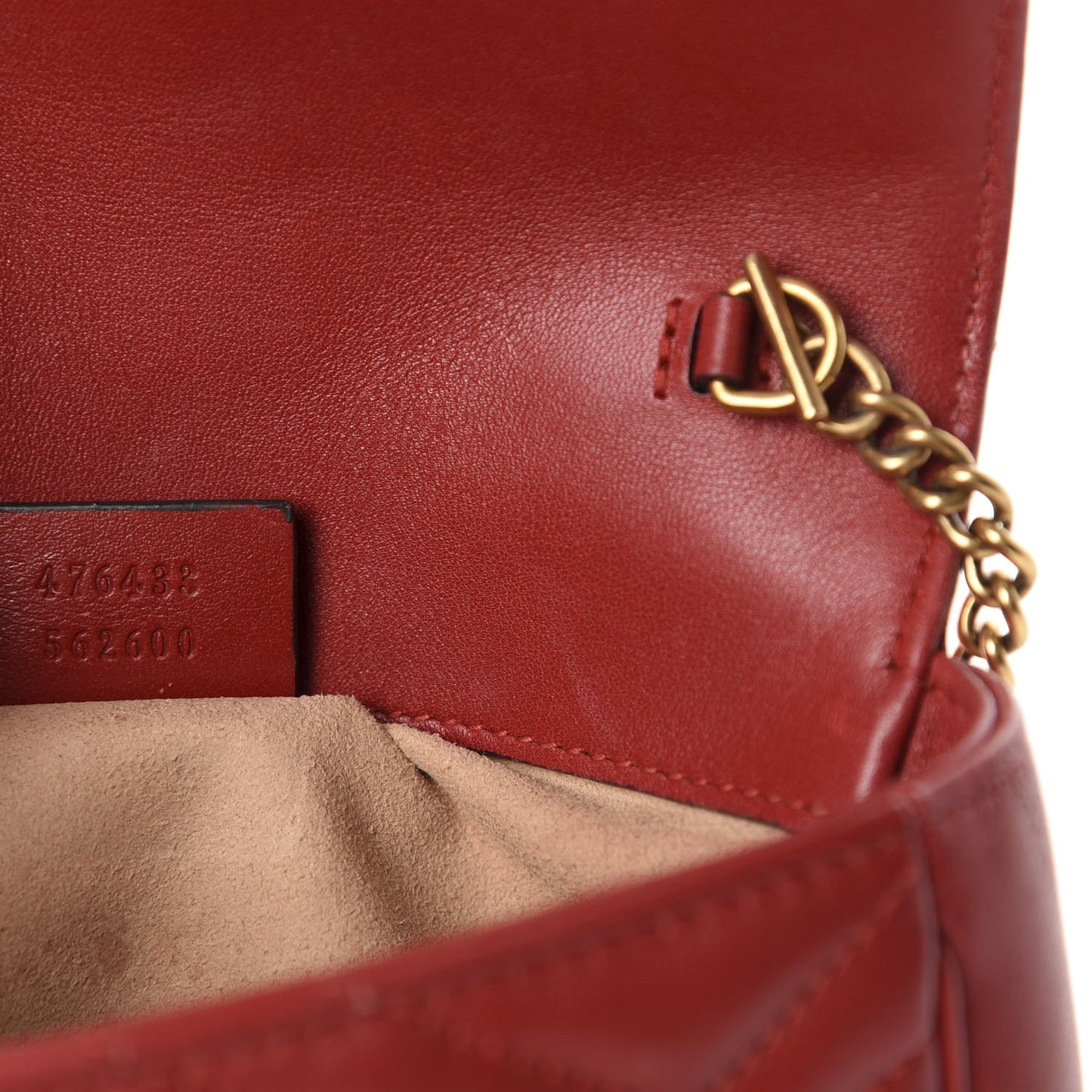 Calfskin Matelasse Super Mini GG Marmont Shoulder Bag Hibiscus Red