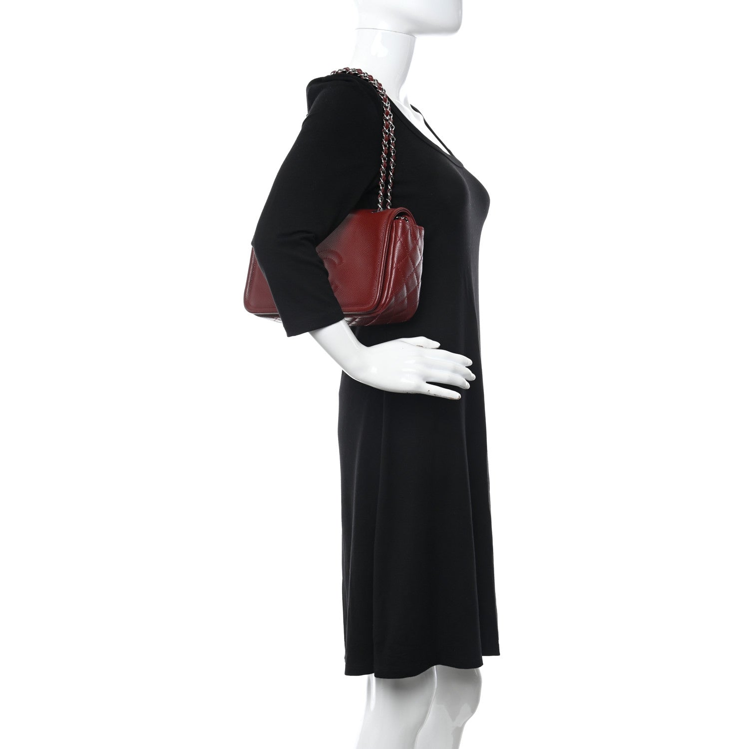 Chanel Caviar Medium Timeless CC Flap Dark Red 2 of 11