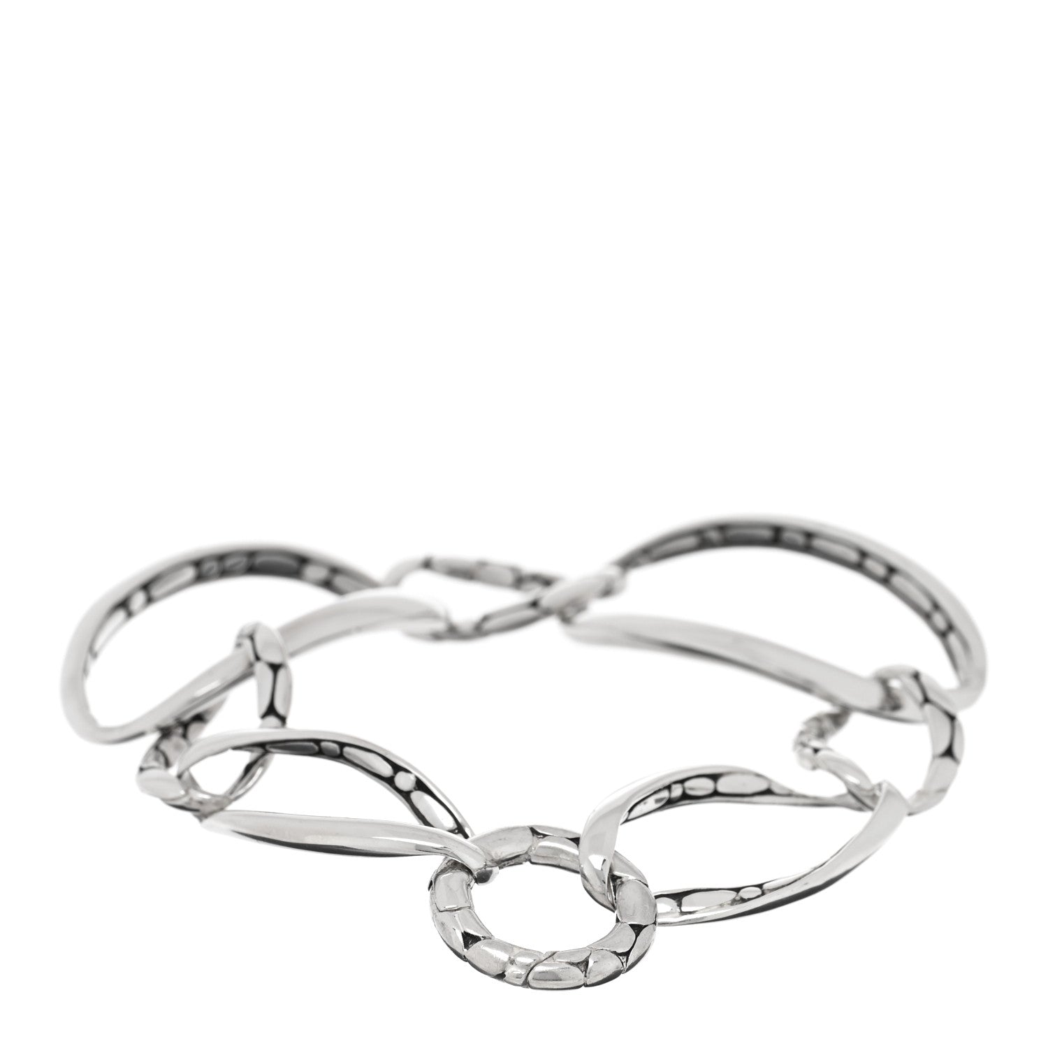 John Hardy Sterling Silver Kali Pebbled Oval Link Bracelet 2 of 3