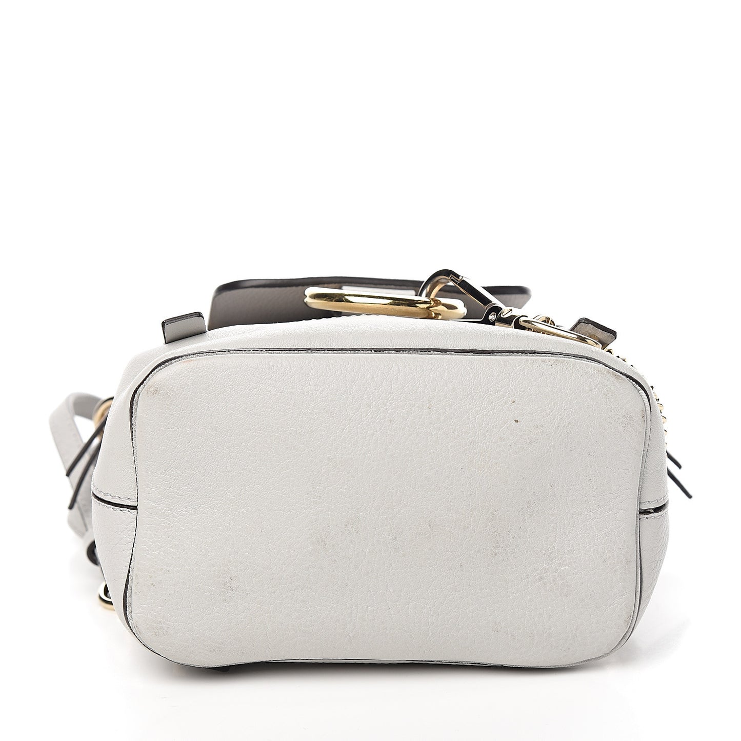 Suede Calfskin Mini Faye Backpack Airy Grey