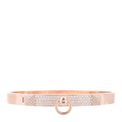 Hermes 18K Rose Gold Diamond PM Collier De Chien Pave Bracelet SH 1 of 4