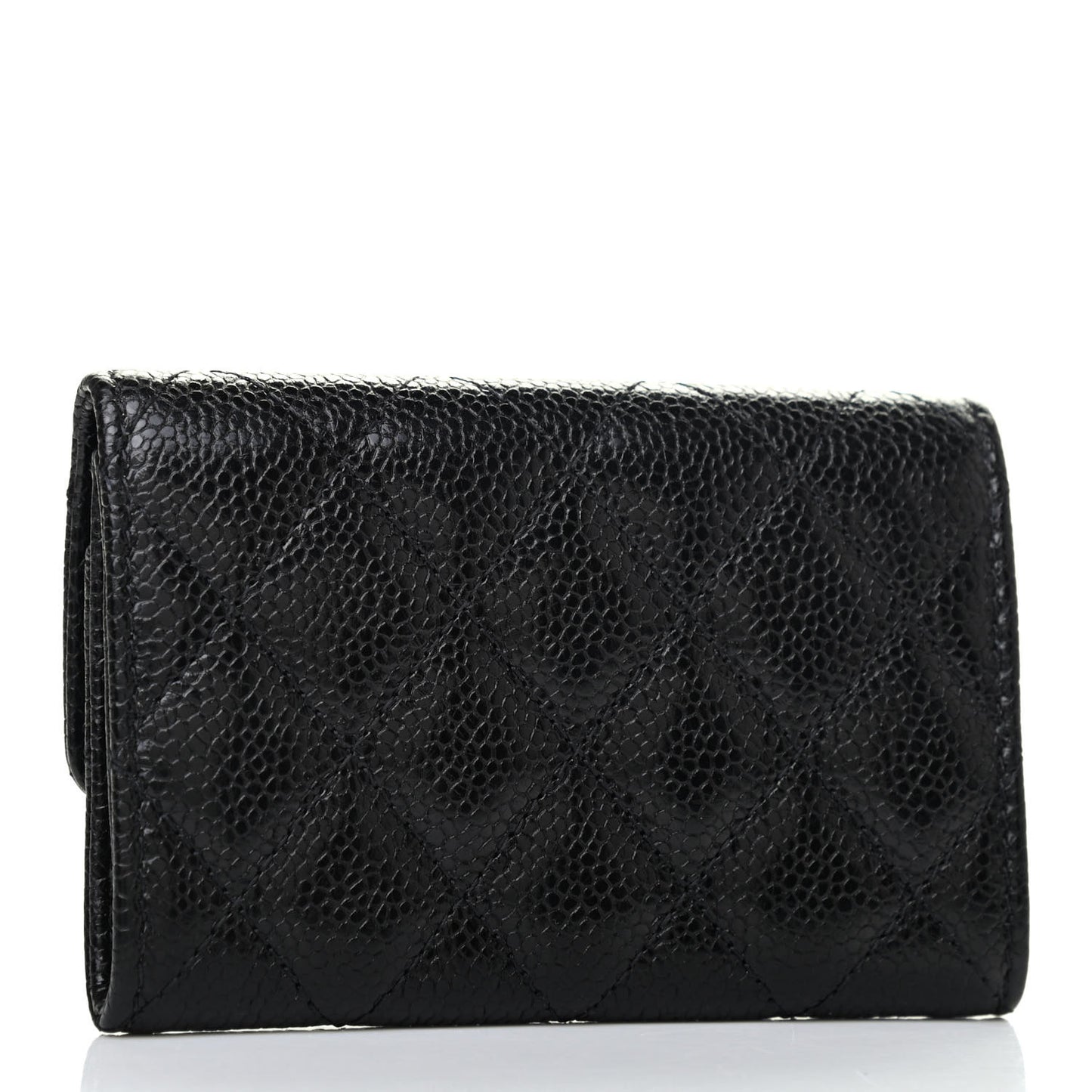 Caviar Quilted Flap Card Holder So Black
