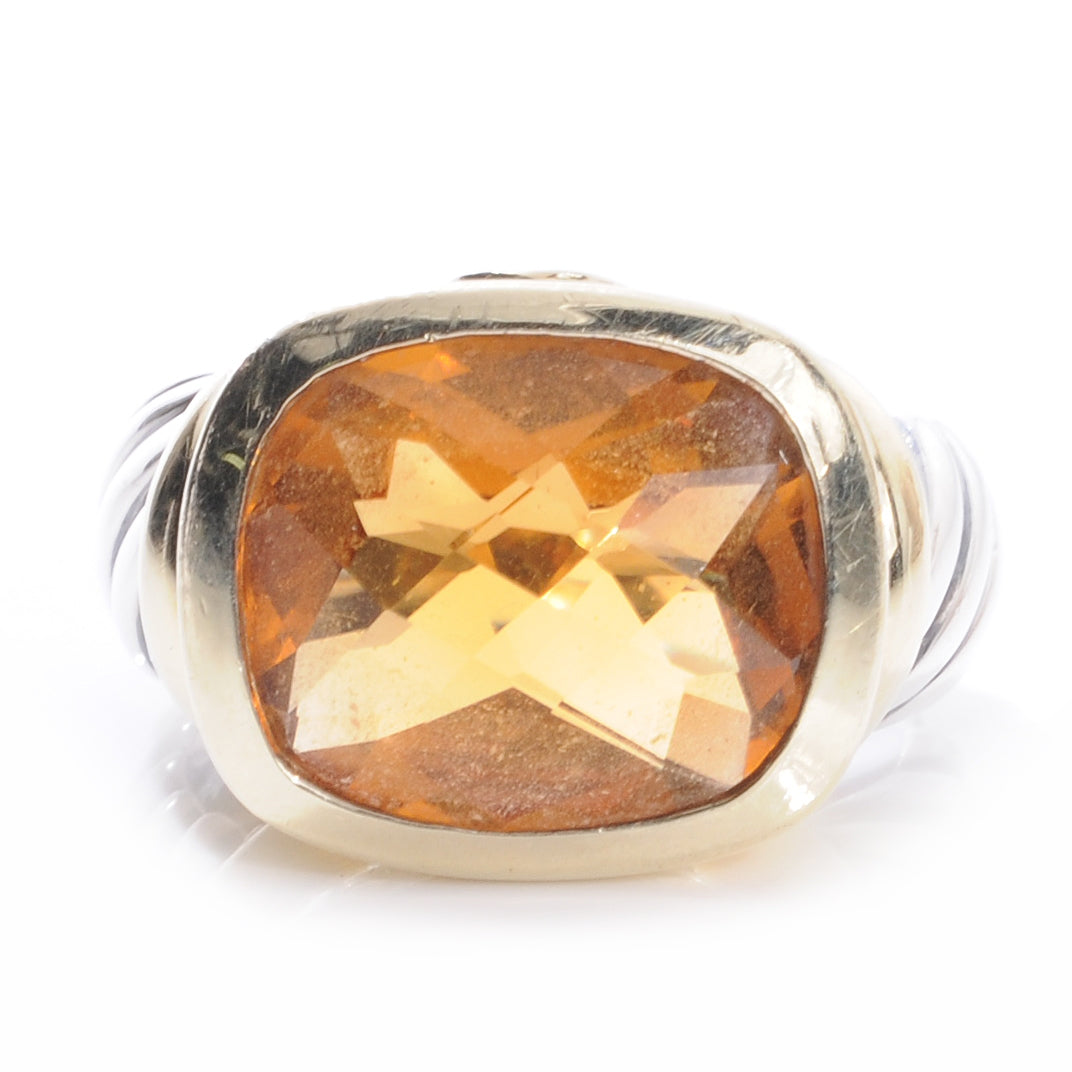 David Yurman Sterling Silver and 14k Citrine Ring 7 1 of 7