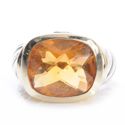 David Yurman Sterling Silver and 14k Citrine Ring 7 1 of 7