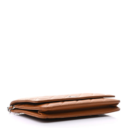Chanel Caviar Quilted Wallet On Chain WOC Light Brown 3 of 10