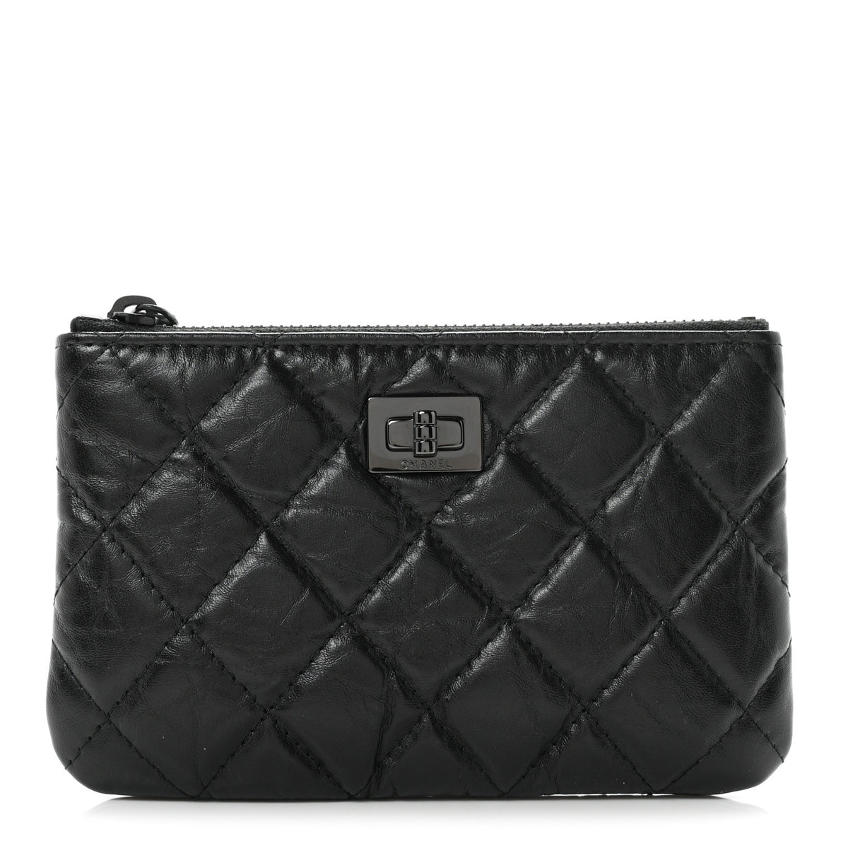 Chanel Aged Calfskin Quilted Small Reissue Cosmetic Case So Black 1 of 8