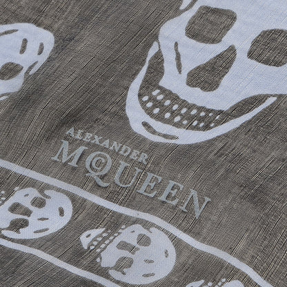 Alexander McQueen Silk Chiffon Skull Scarf Blue 4 of 4