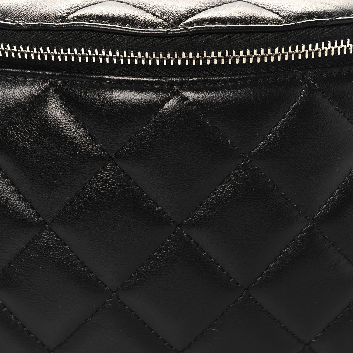 Calfskin Quilted Waist Belt Bag Black