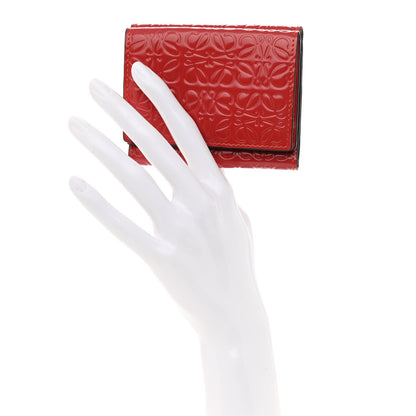 Loewe Calfskin Embossed Trifold Wallet Red 2 of 10