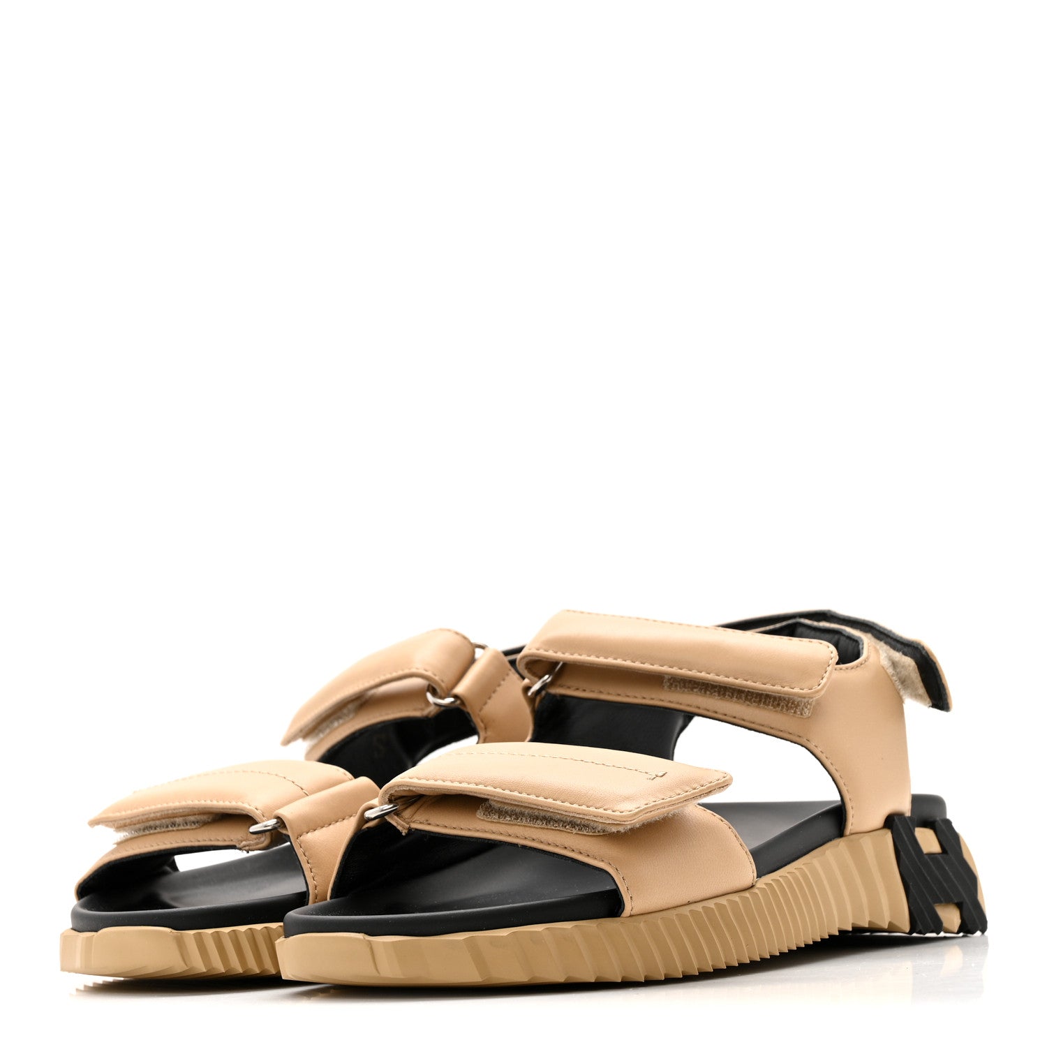 Hermes Lambskin Junior Womens Sandals 37.5 Beige Albinos 1815736