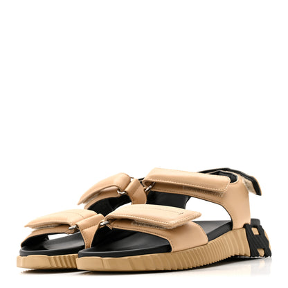 Hermes Lambskin Junior Womens Sandals 37.5 Beige Albinos 4 of 12