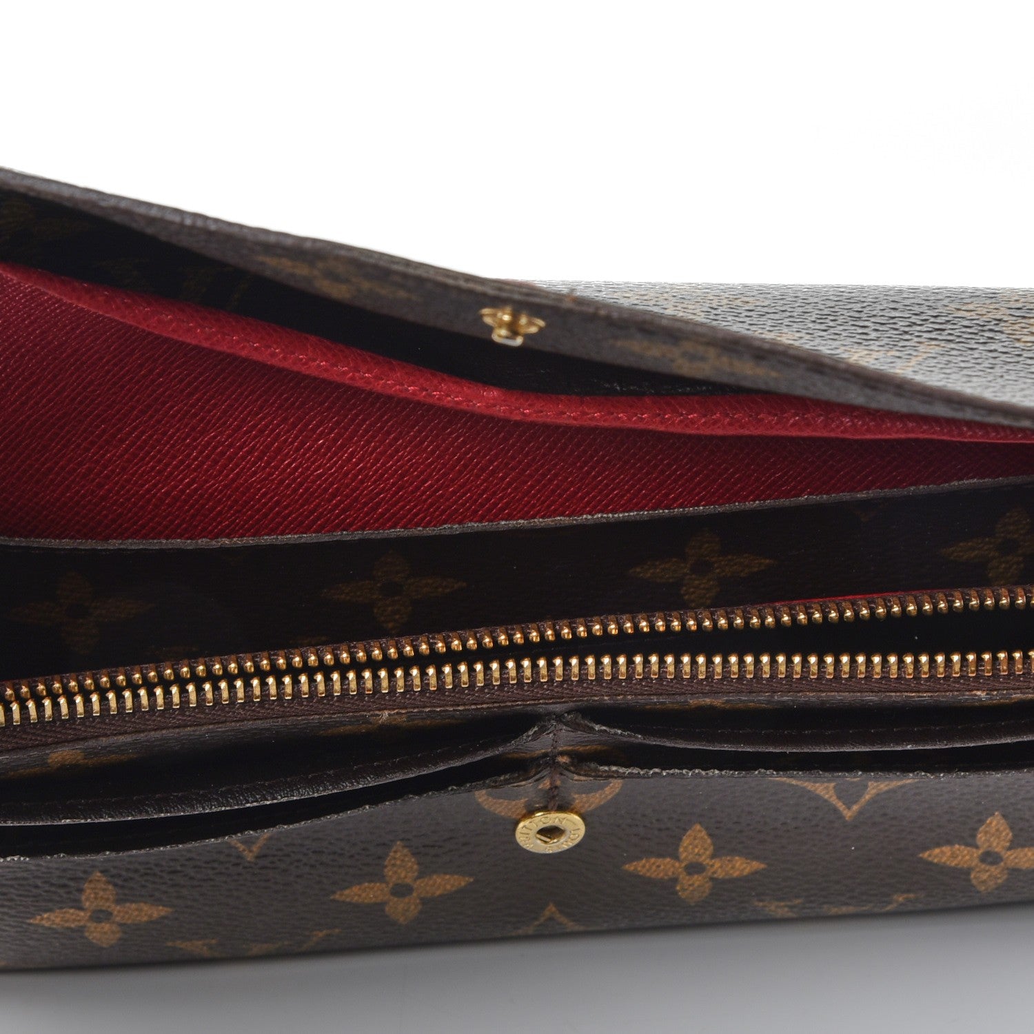 Louis Vuitton Monogram Emilie Wallet Red 11 of 12