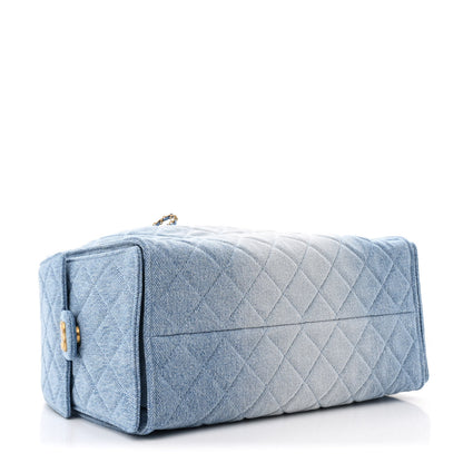 Chanel Washed Denim Quilted Medium Chanel 25 Handbag Blue 5 of 13