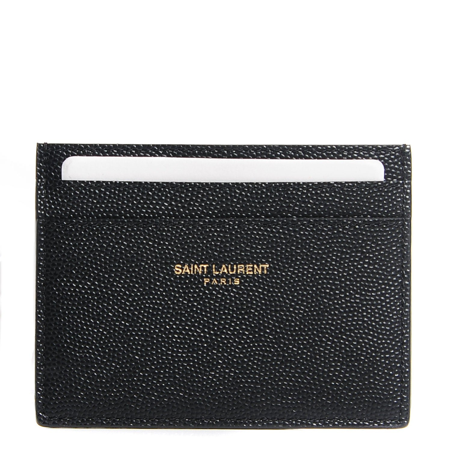 Saint Laurent Grain De Poudre Card Case Black 1 of 7
