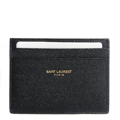 Saint Laurent Grain De Poudre Card Case Black 1 of 7