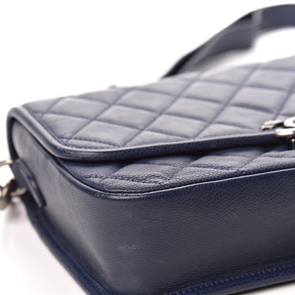 Chanel Caviar Iridescent Calfskin Quilted Medium Daily Carry Messenger Navy 8 of 16