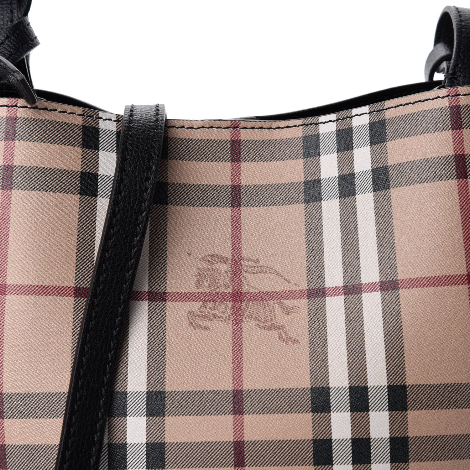 Burberry Haymarket Check Colours Small Lorne Bucket Crossbody Black 9 of 9