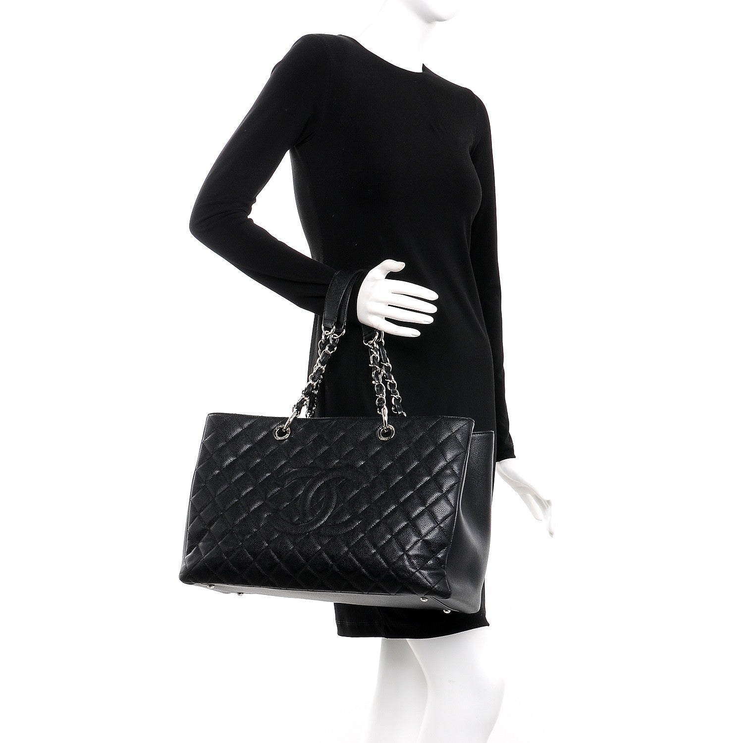 Chanel Caviar Quilted XL Grand Shopping Tote GST Black 2 of 9
