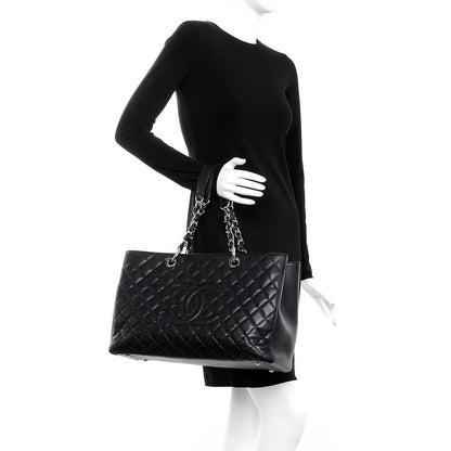 Chanel Caviar Quilted XL Grand Shopping Tote GST Black 2 of 9