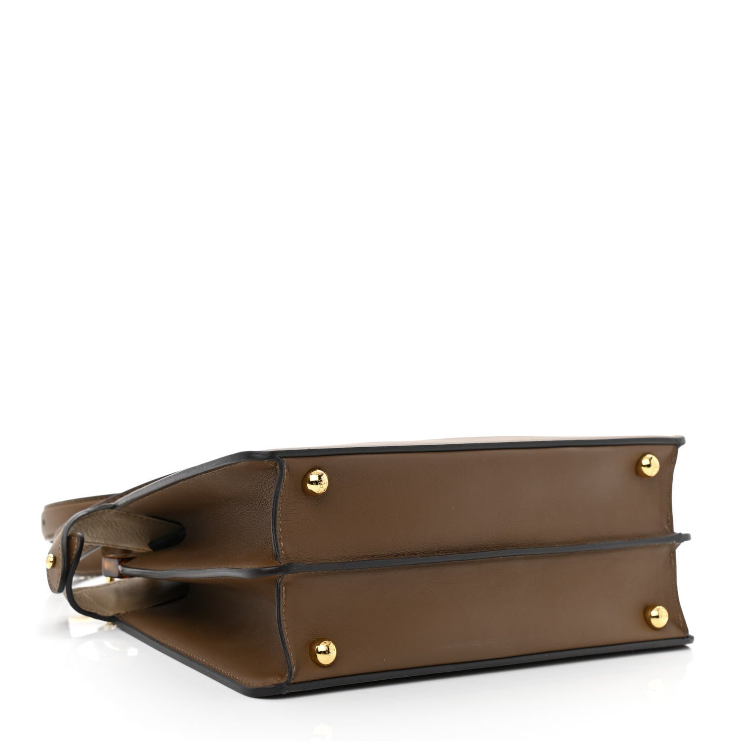 Fendi Vitello Seta Shiny Nappa Plexiglass Small Peekaboo I SEE U Satchel Foresta Sasso 4 of 9