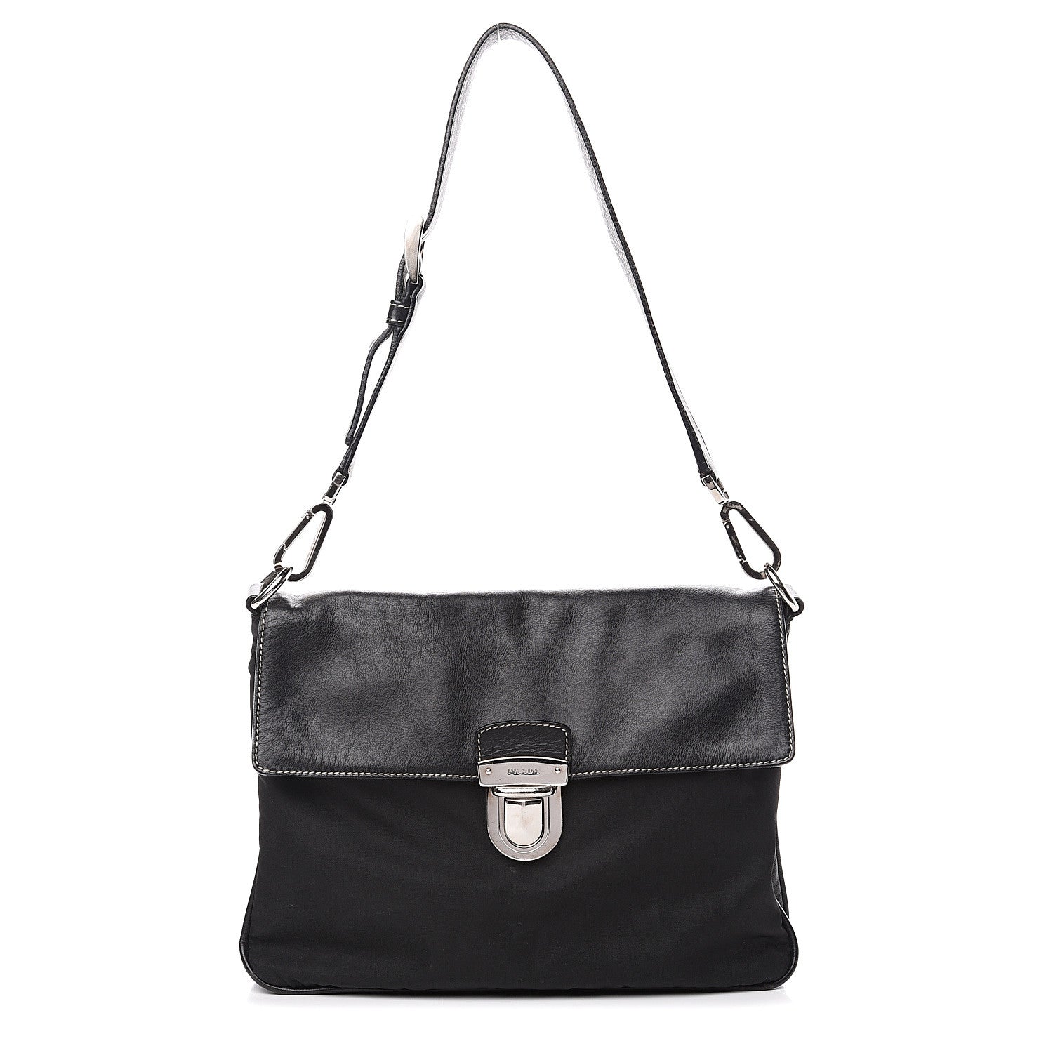 Prada Tessuto Nylon Nappa Shoulder Bag Black 1 of 13