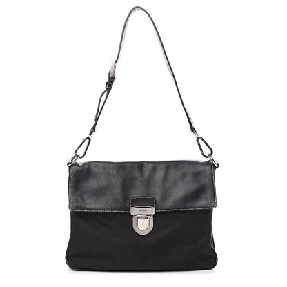 Prada Tessuto Nylon Nappa Shoulder Bag Black 1 of 13