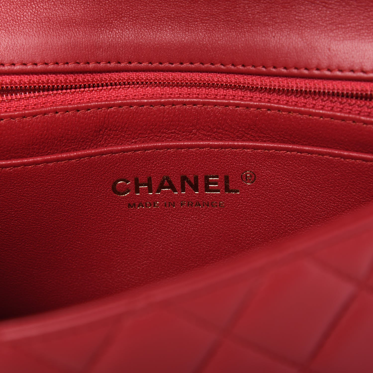 Chanel Lambskin Quilted Mini Rectangular Flap Red 8 of 10