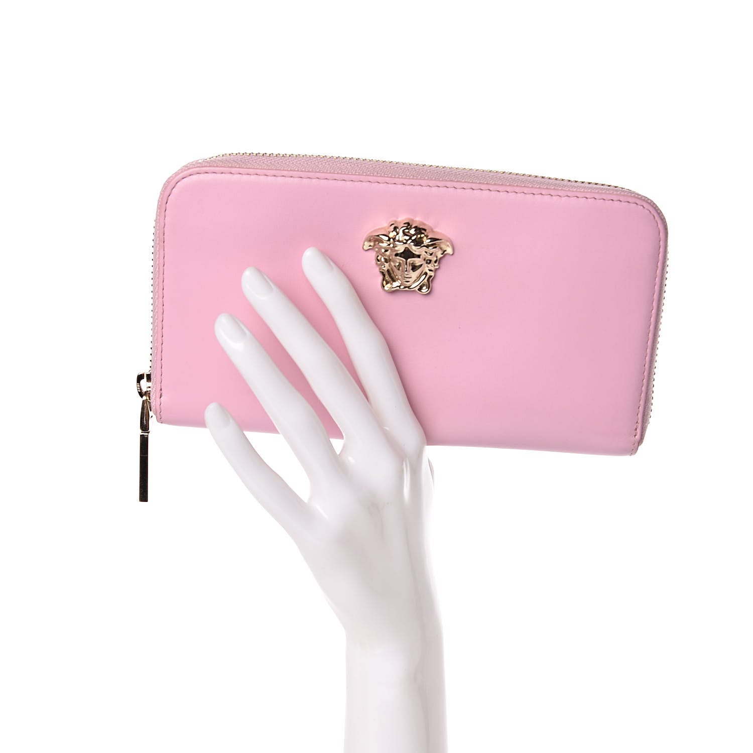 Versace Vitello Palazzo Medusa Zip Around Wallet Pink 2 of 10